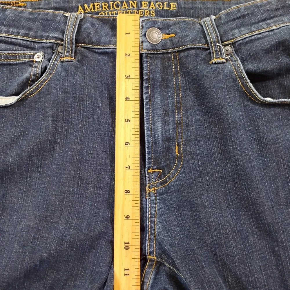 American Eagle Jeans Mens 34x32 Original Straight Active Flex Dark Wash Denim
